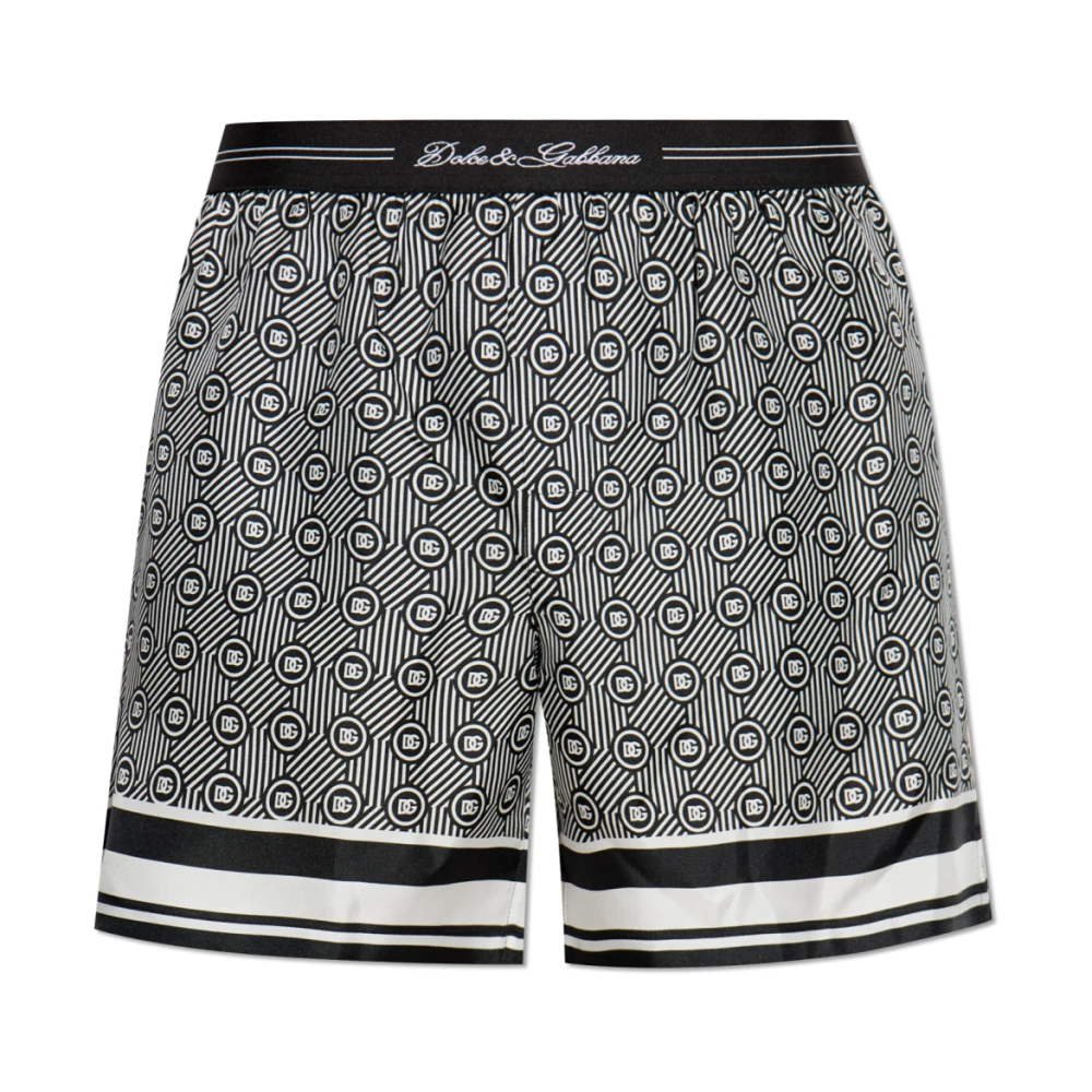 Dolce & Gabbana Mannelijk Grijs Korte Broeken Heren, L, Zijden Shorts