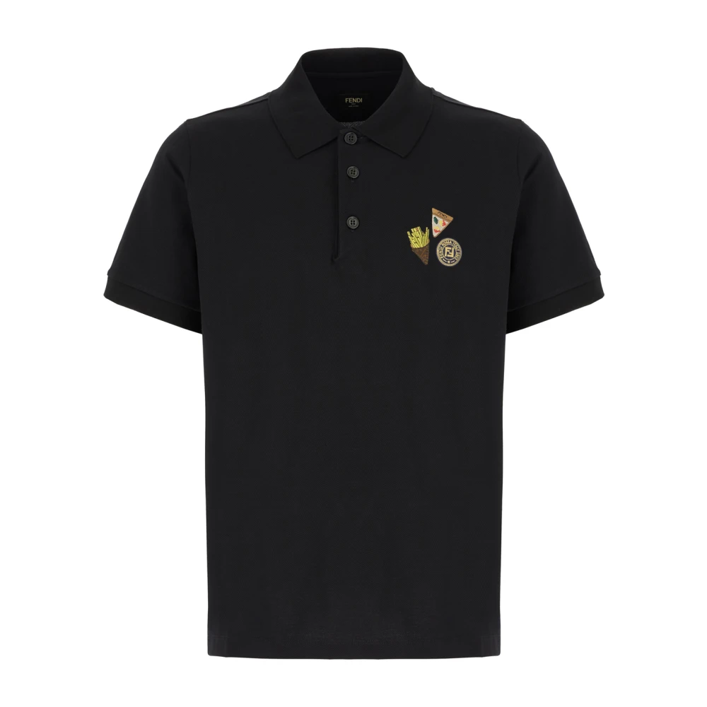 Fendi Klassiek Polo Shirt voor Mannen Black Heren
