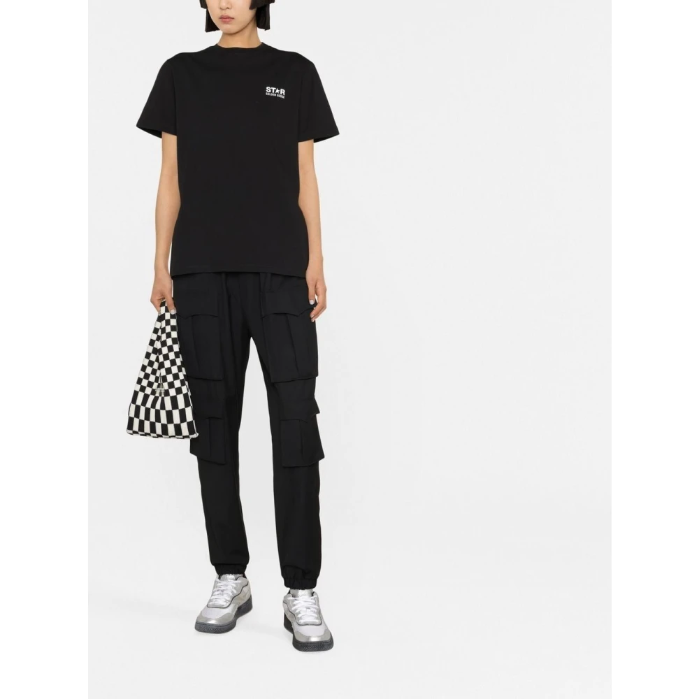 Golden Goose T-shirt met sterlogo-print Black Dames