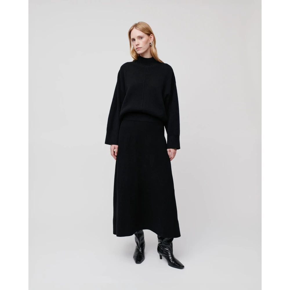 IVY OAK A-lijn Merino Wol Rok Black Dames
