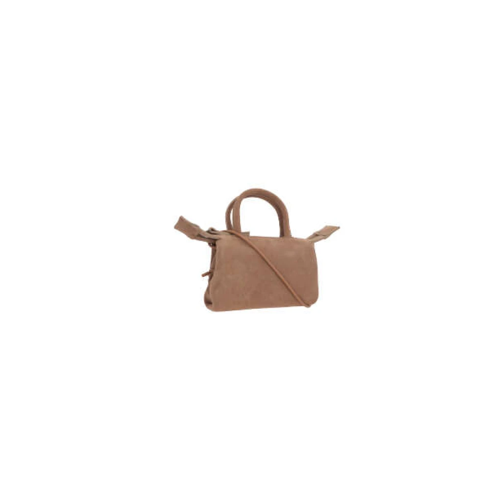 Marsell Lichtbruine suède handtas met zilveren hardware Brown Dames