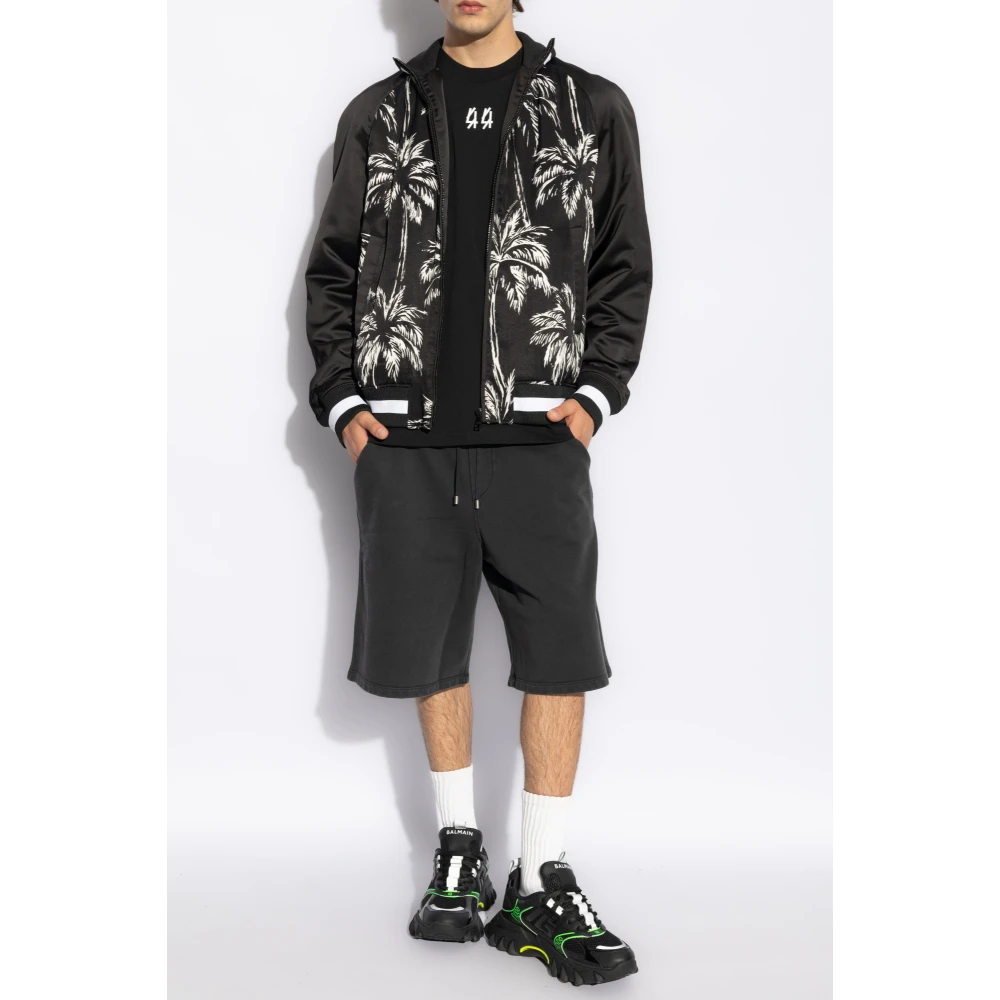 Balmain Shorts met logo Gray Heren