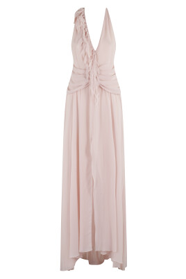 pink-georgette-fringe-dress