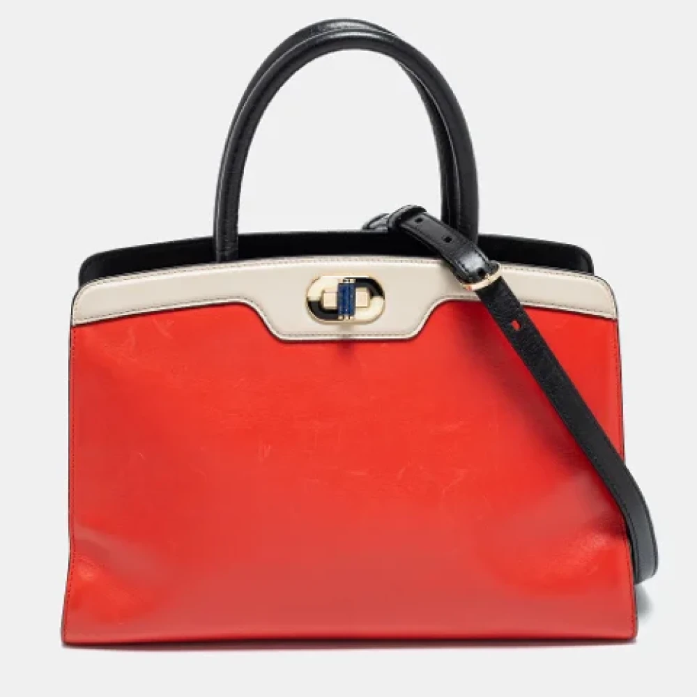 Bvlgari Vintage Pre-owned Leather totes Red Dames