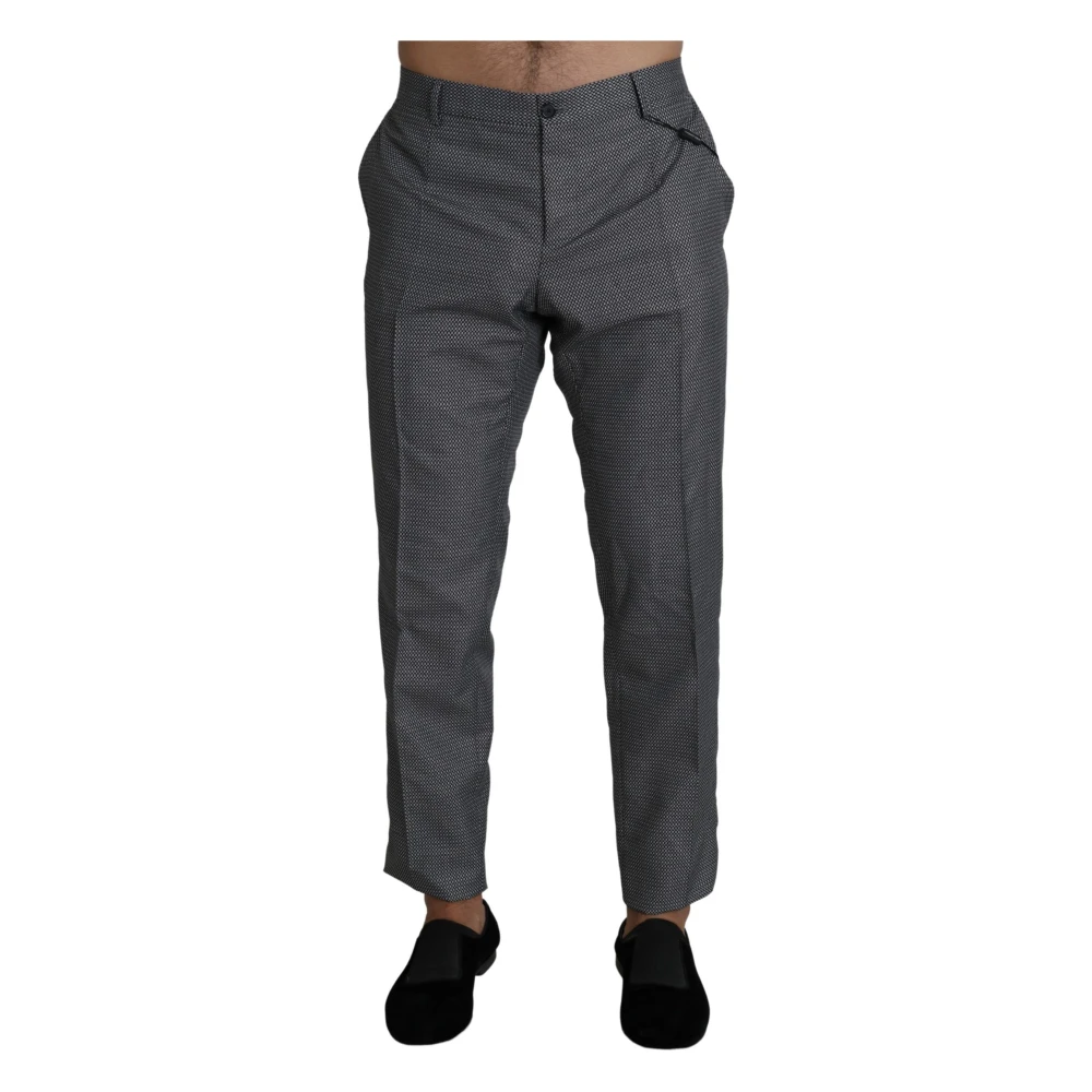 Dolce & Gabbana Men's Gray Suit Trousers, 2XL, Formal Dress Trouser Slim Fit Trousers