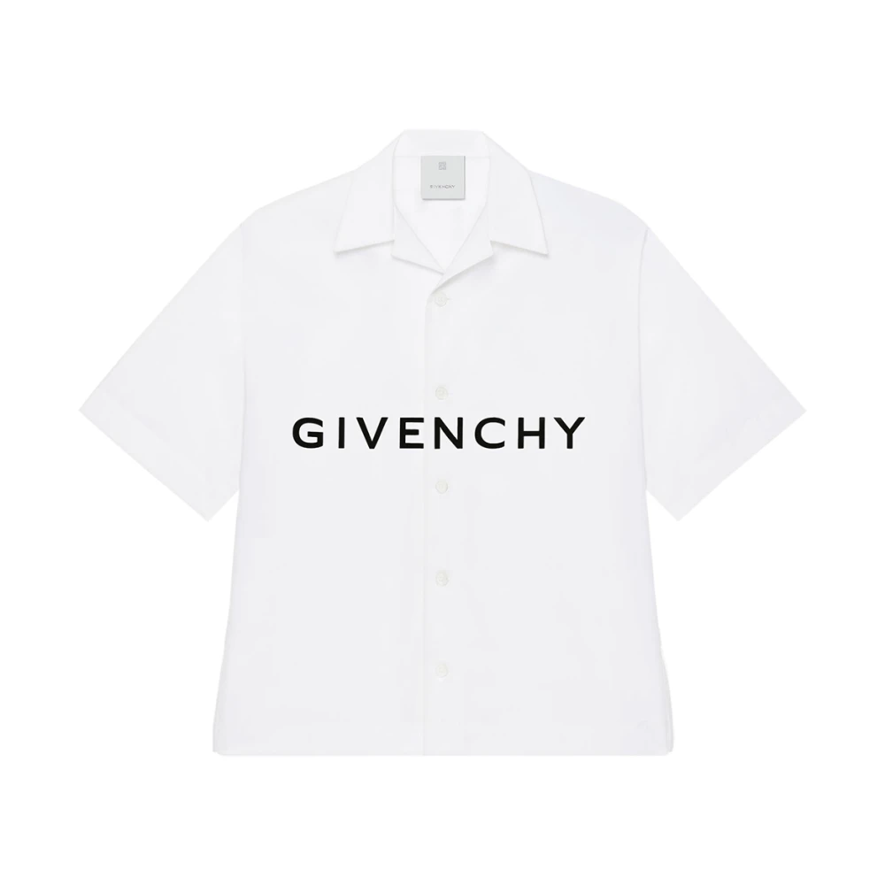 Givenchy Witte Logo Geborduurde Boxy Fit Shirt White Heren