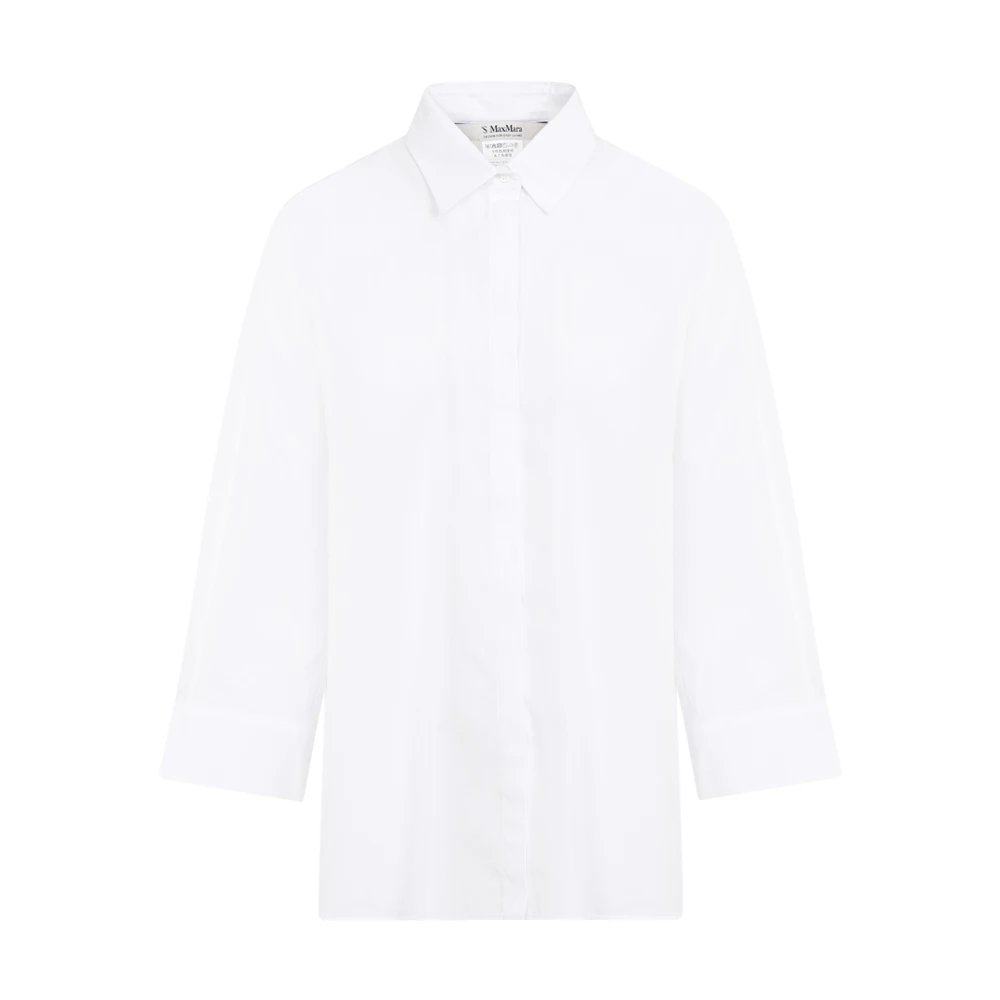 Max Mara Witte Poplin Overhemd Elegante Stijl White Dames