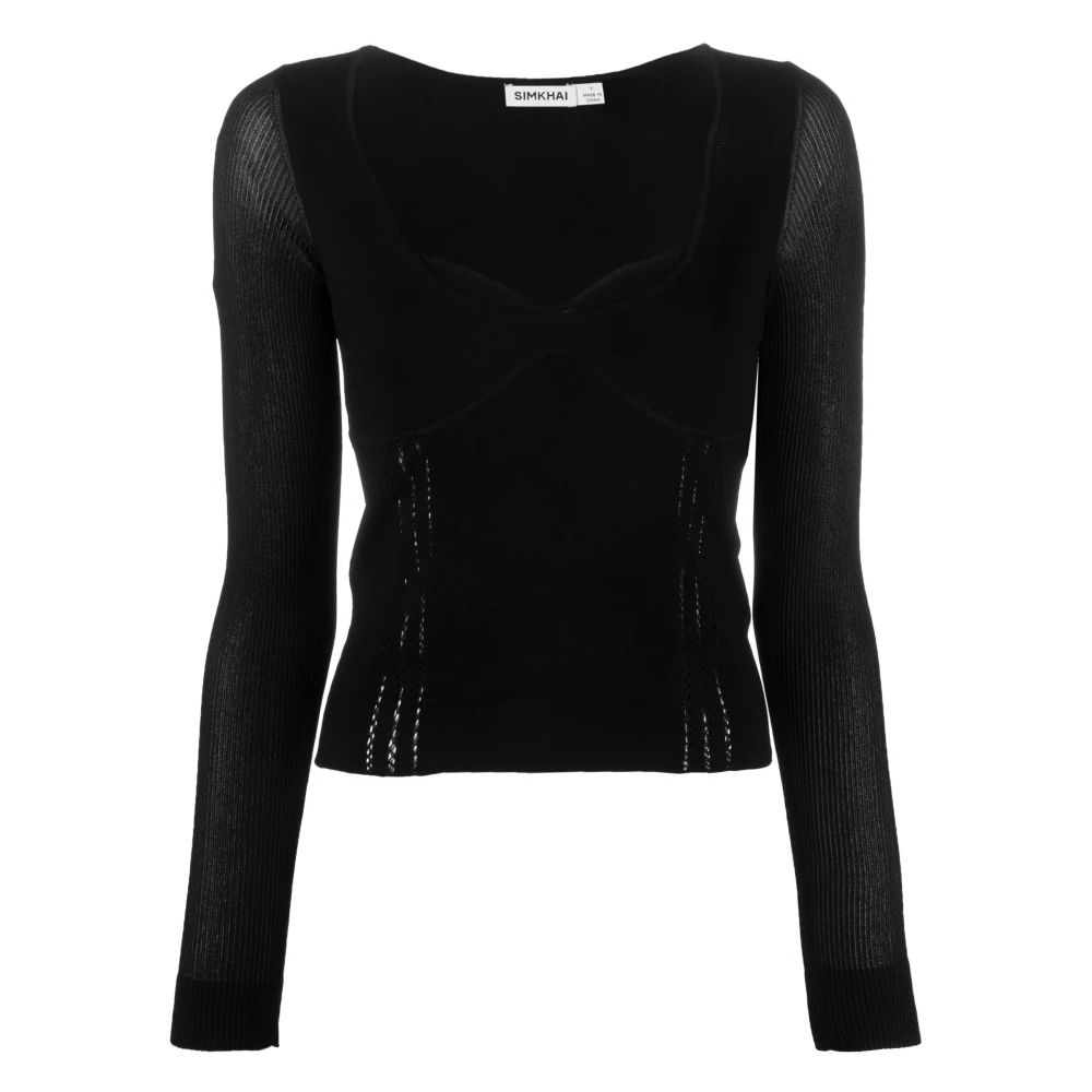 Simkhai Elegante Zwarte Viscose Blouse Black Dames