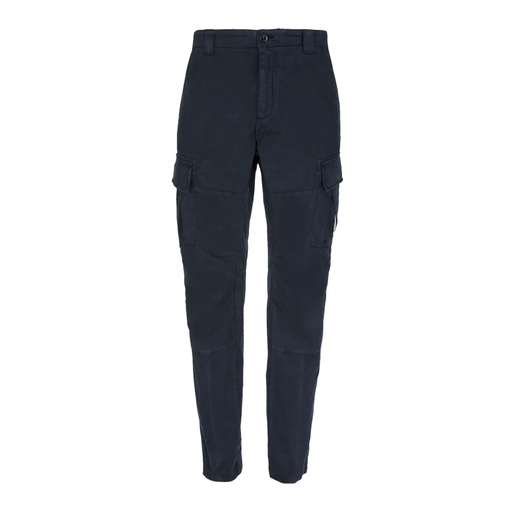 C.P. Company Stretch Sateen Cargo Broek met Lens Zak Blue Heren