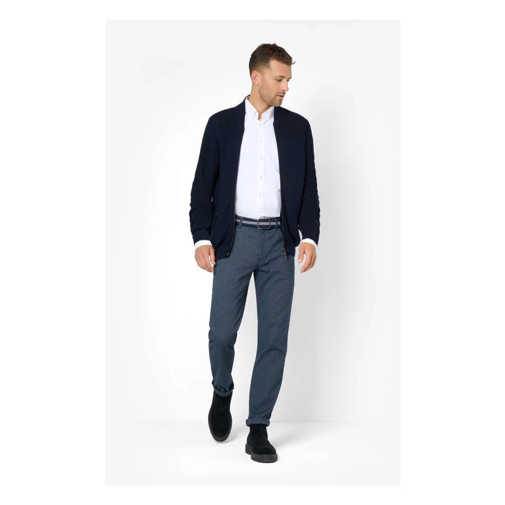 BRAX Cadiz Wol Look Five-Pocket Broek Blue Heren