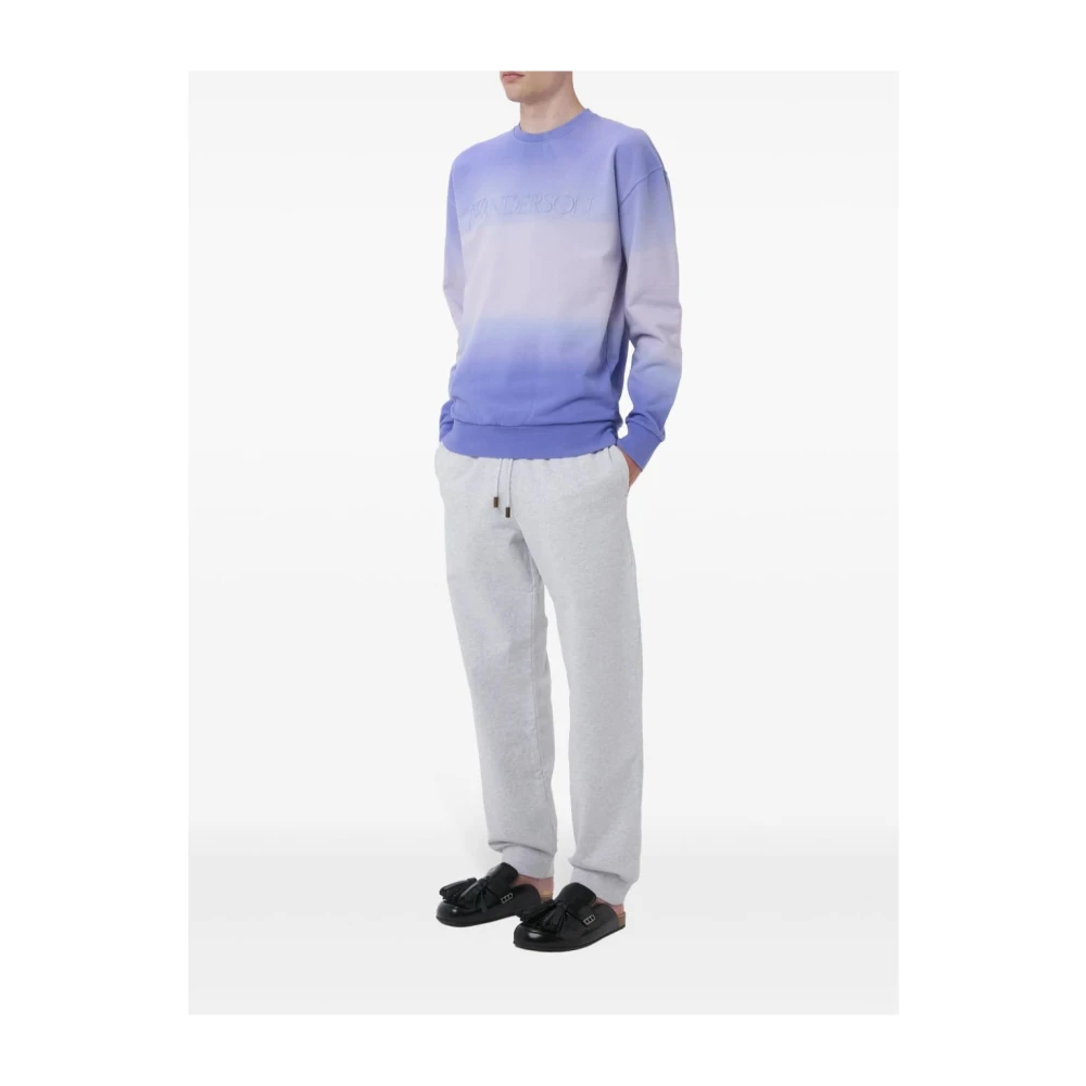 JW Anderson Paarse Gradiënt Crew Neck Sweater Purple Heren