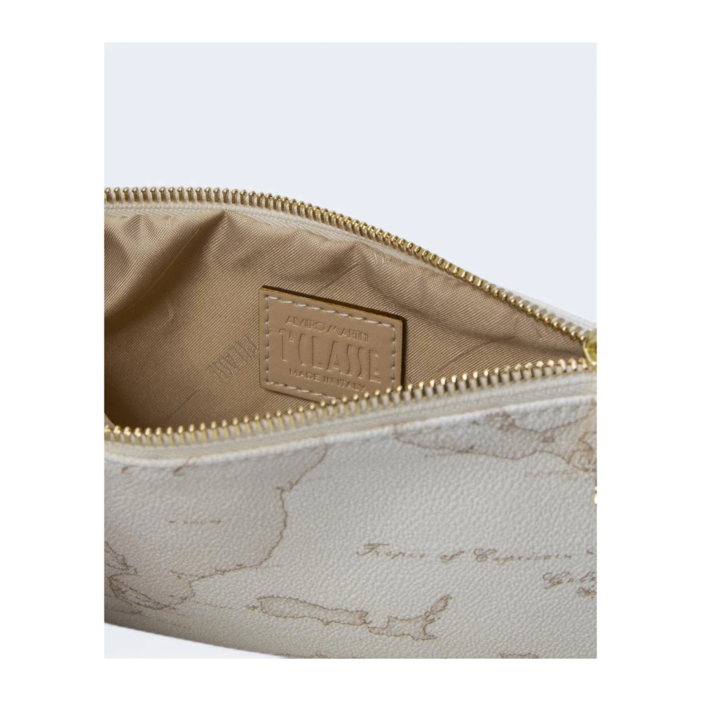 Alviero Martini 1a Classe Witte Textuur Compacte Tas met Rits White Dames