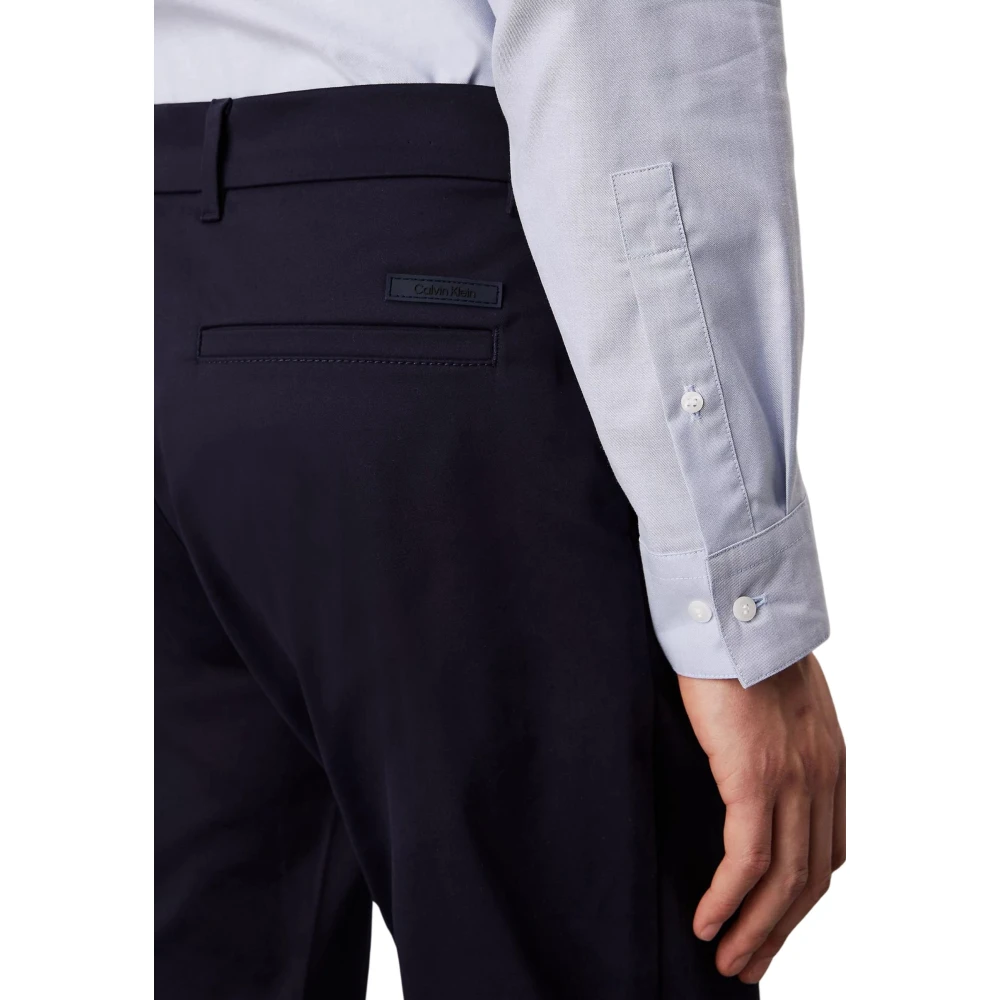 Calvin Klein Blauwe Chino Broek met Rits Sluiting Blue Heren