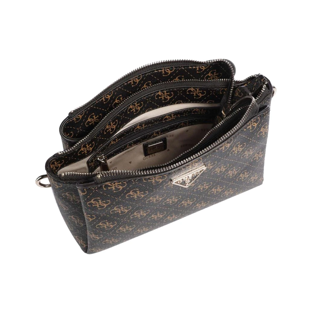 Guess Bruine handtas met gouden details Brown Dames