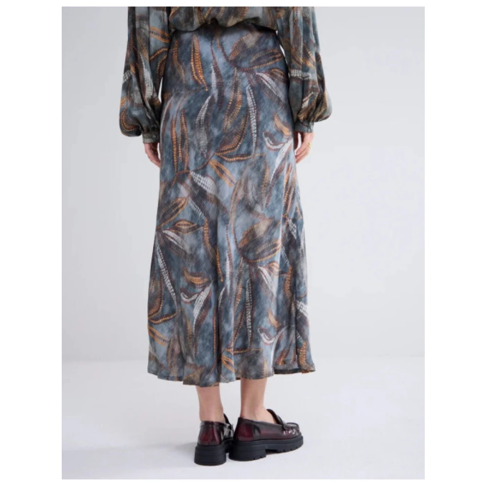 Summum Woman Gedrukte Lange Rok Bias Gesneden Gray Dames