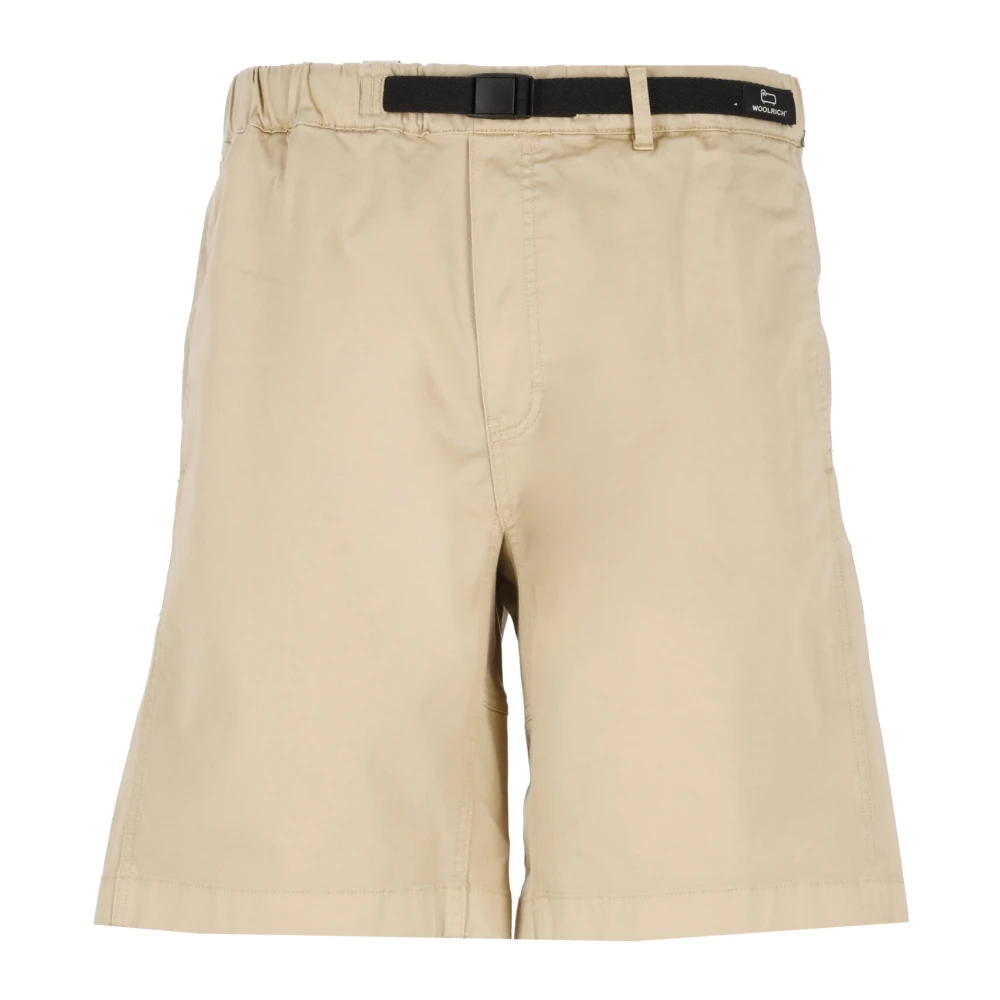 Woolrich Stretch Katoenen Chino Shorts Beige Heren