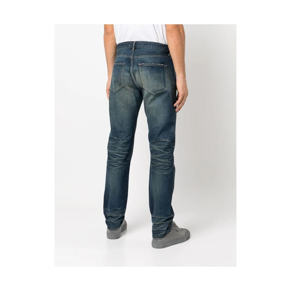 John Elliott Indigo Blauwe Denim Straight Leg Jeans Blue Heren