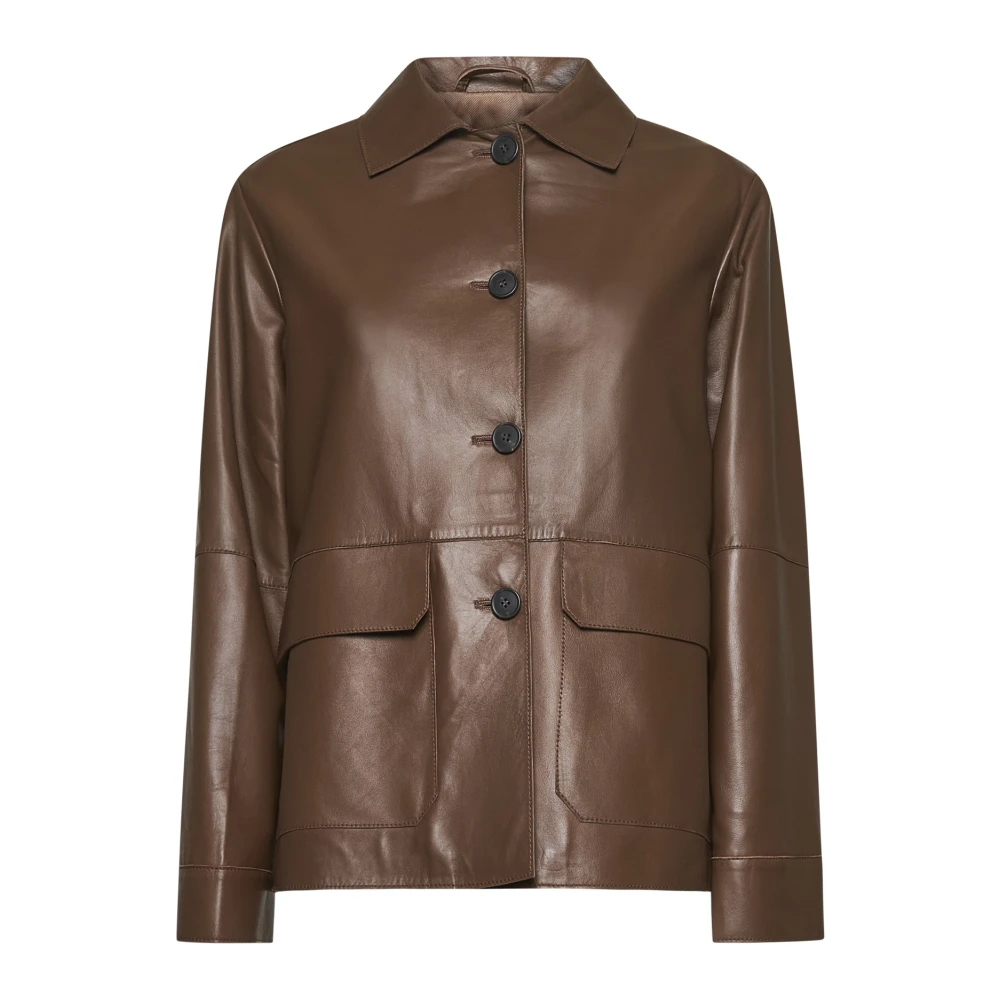 Max Mara Weekend Witte Katoenen Stretch Rebel Broek Brown Dames