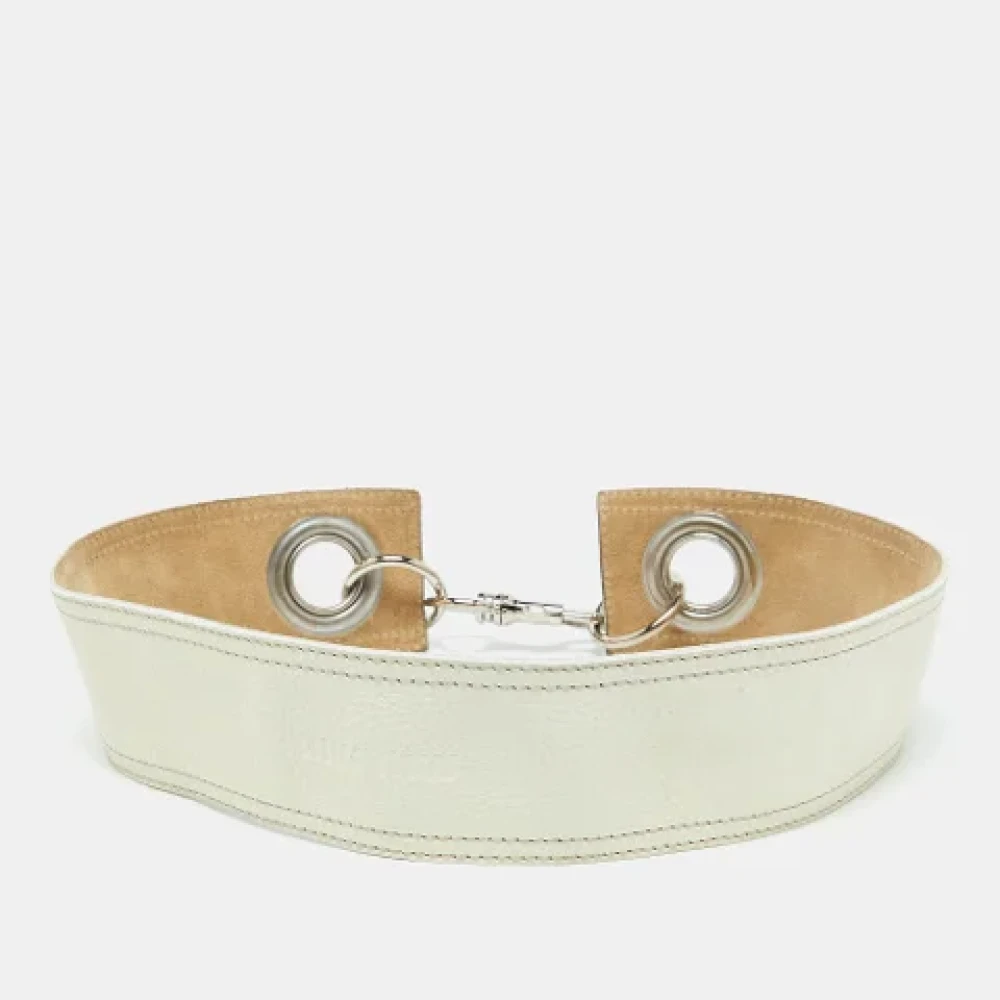 Miu Pre-owned Leather belts White Dames