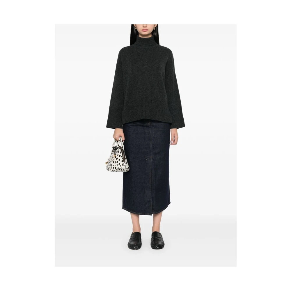 Loulou Studio Denim Rok met Contraststiksels Blue Dames