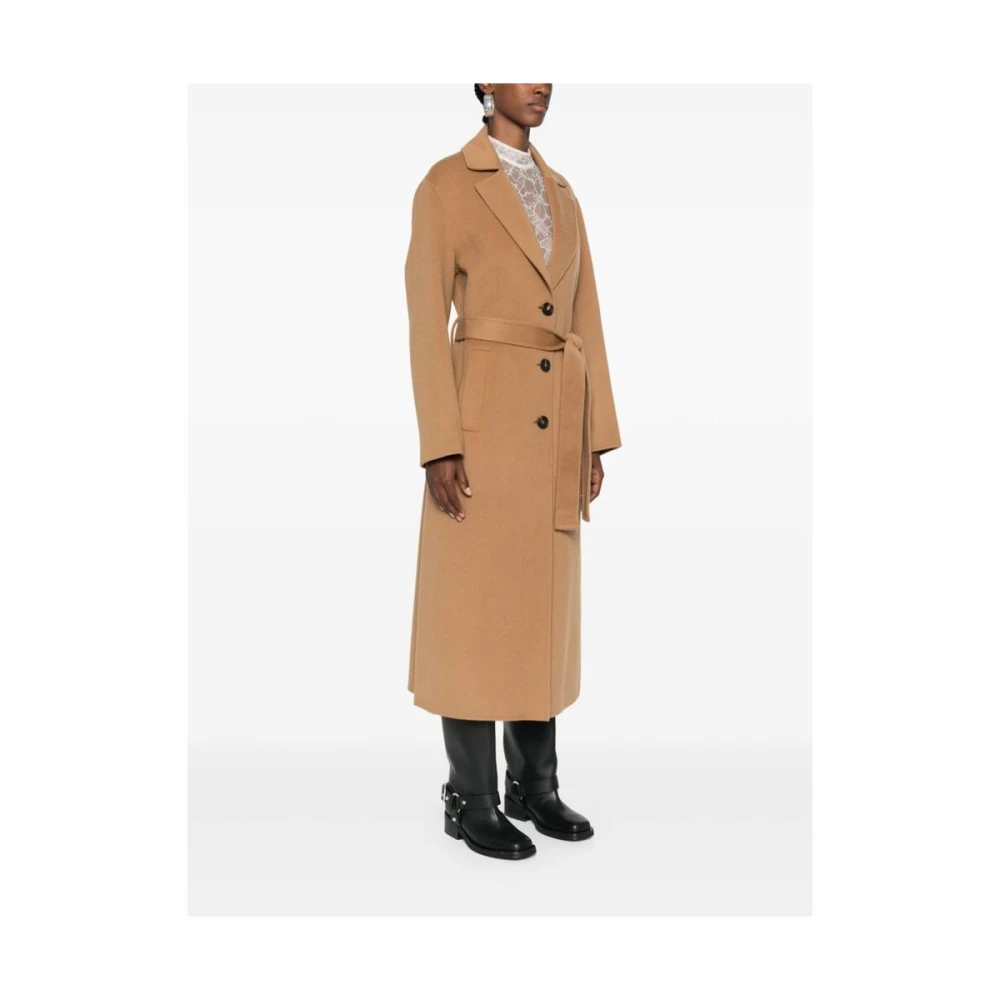 pinko Wollen jas met brede revers Brown Dames