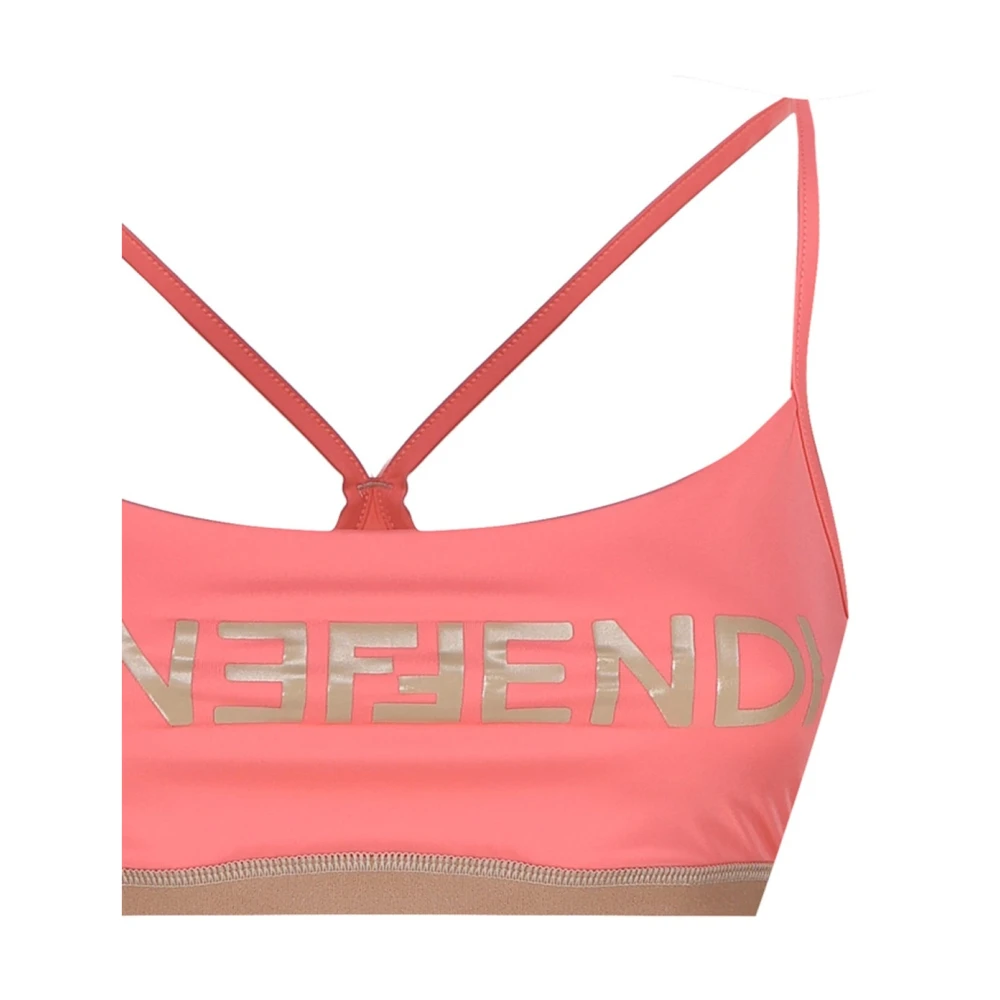 Fendi Katoenen Gym Top met Logodetail Pink Dames