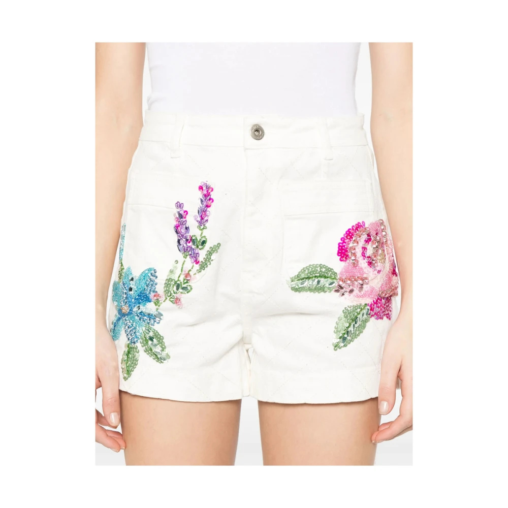 Patbo Witte Shorts met Pailletten White Dames
