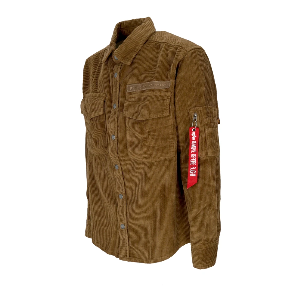 alpha industries Cord Overshirt Sand Overhemd met Lange Mouwen Beige Heren