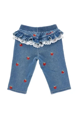 Strawberry Embroidered Jeans