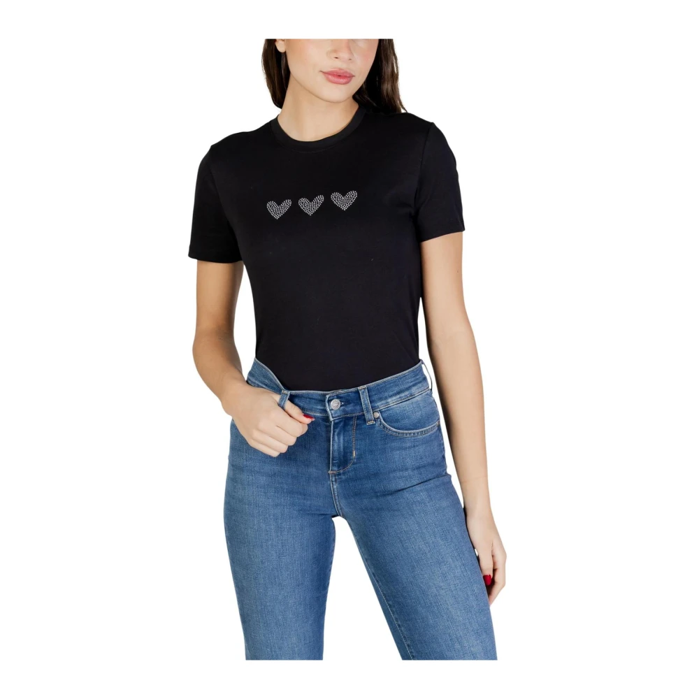 Only Women's Black T-Shirts, L, Short Sleeve Round Neck Cotton T-Shirt