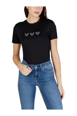 Kortärmad T-shirt i bomull med rund hals