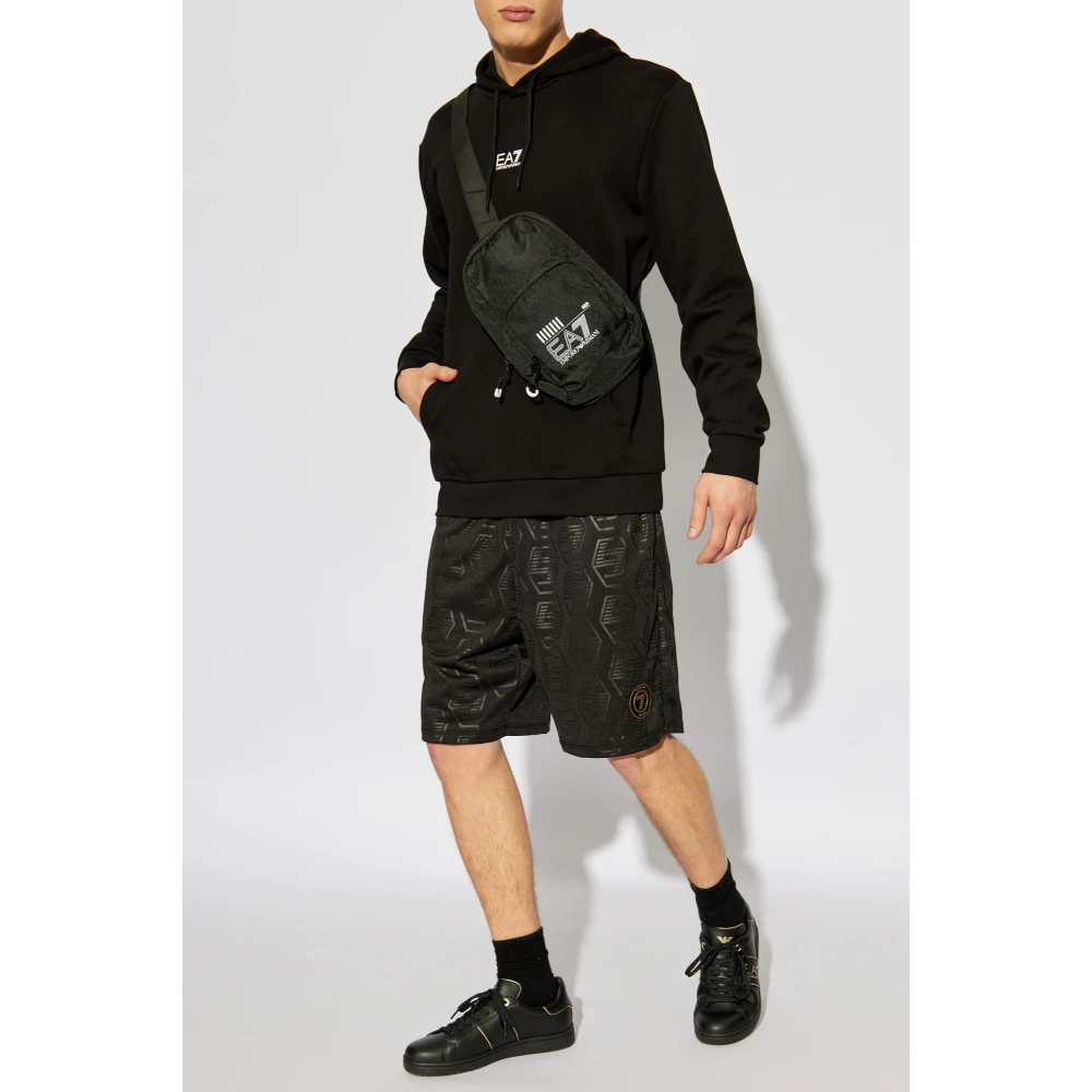 Emporio Armani EA7 Sweatshirt met logo Black Heren