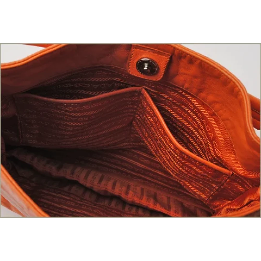 Prada Vintage Pre-owned Leather totes Orange Dames