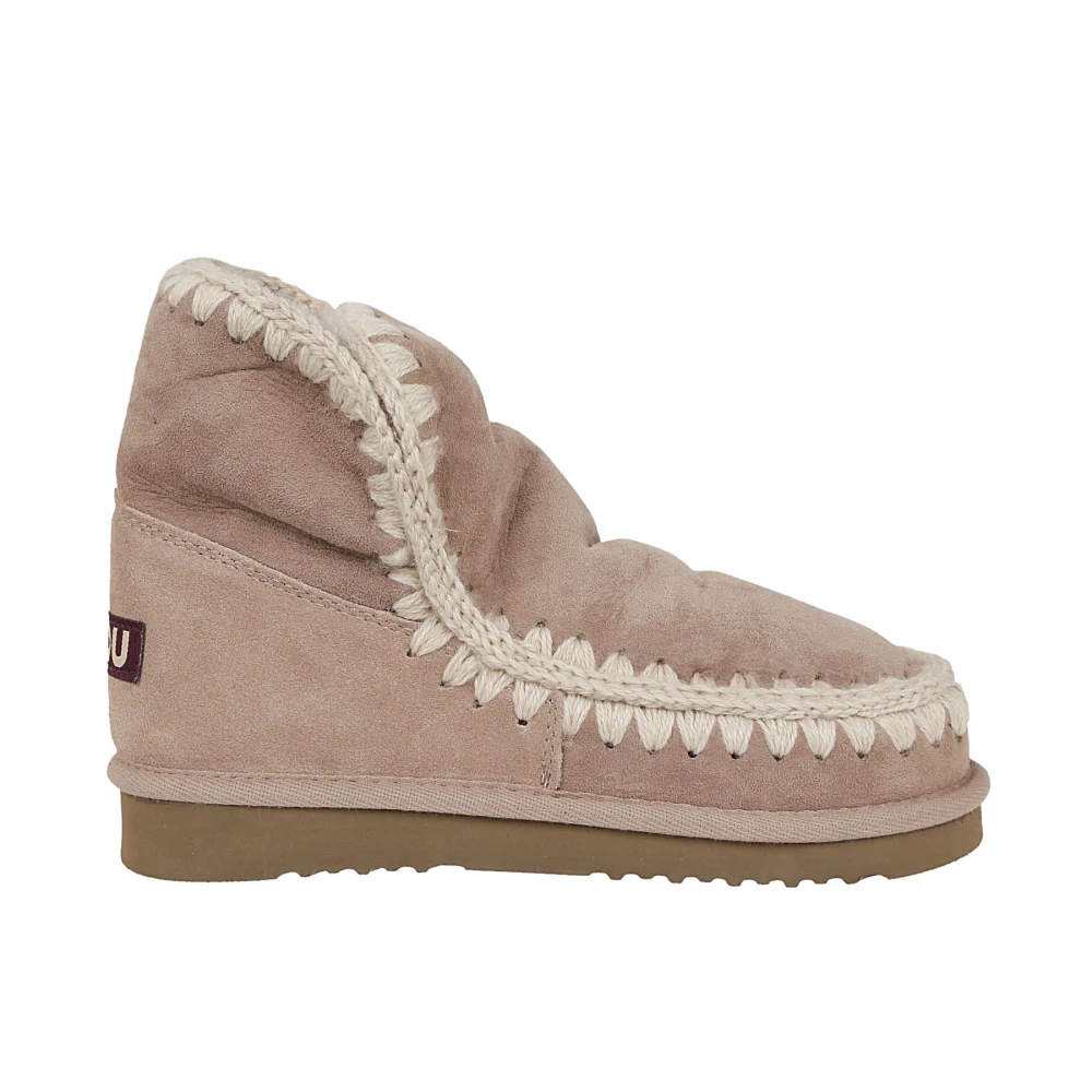 Mou Women's Beige Winter Boots, 6 Uk, Sheepskin Ankle Boots Nude & Neutrals