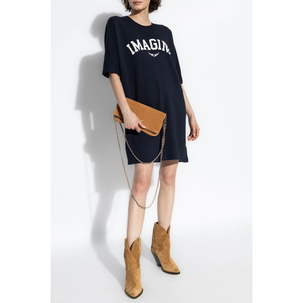 Zadig & Voltaire Jurk met Portman-logo Blue Dames