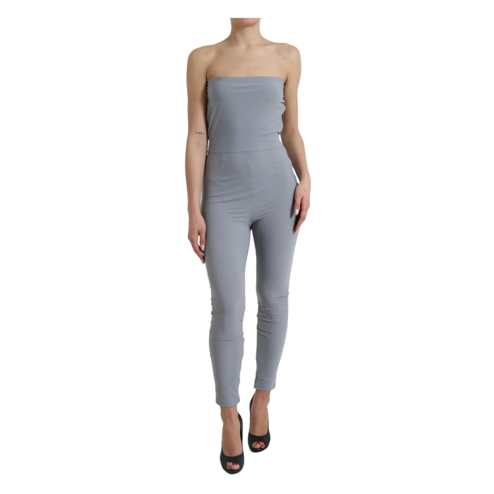 Dolce & Gabbana Women's Gray Nylon Strapless Bodycon Jumpsuit Dress - Jumpsuits - S- Jumpsuits & Playsuits