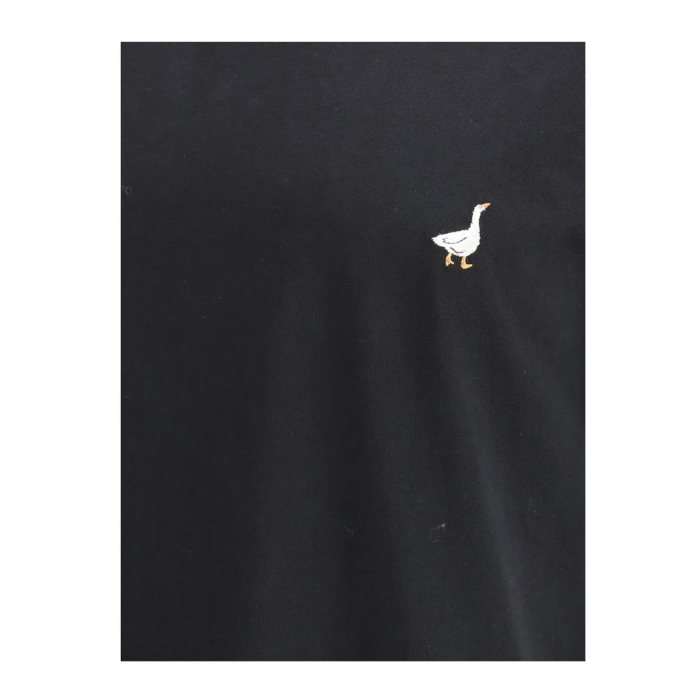 Moschino Ribbel Crew Neck T-shirt met Goose Detail Black Heren