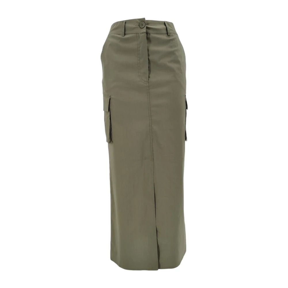 D.Exterior Cargo Rok met Voor Split Green Dames