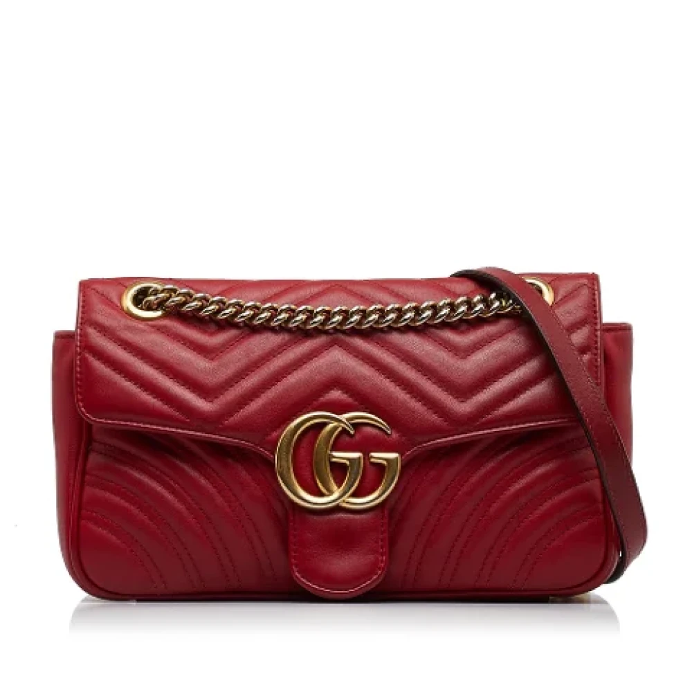 Gucci Vintage Pre-owned Fabric shoulder-bags Red Dames