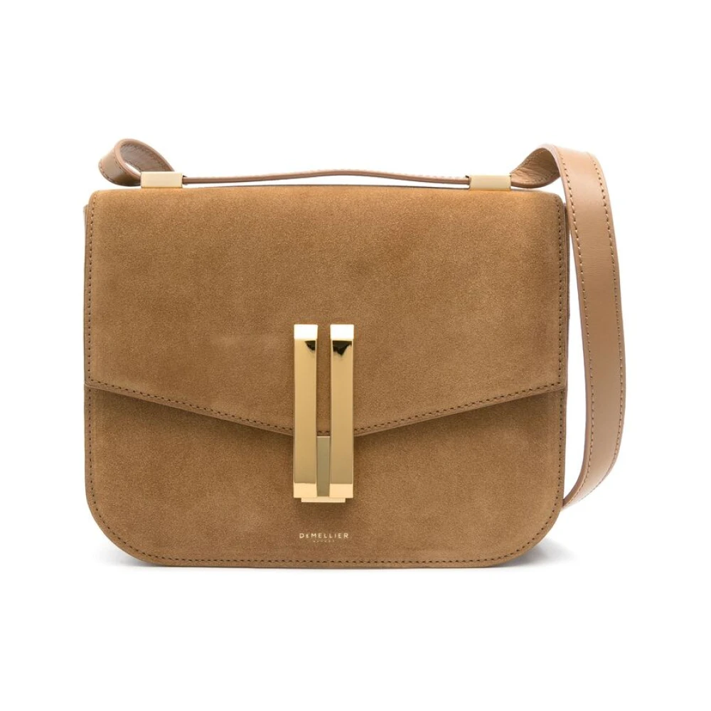 DeMellier Kameelbruine Schoudertas met Push-Lock Brown Dames