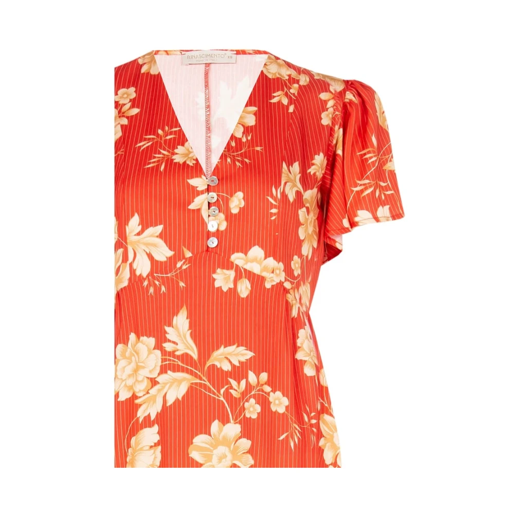 RINASCIMENTO Bloemen V-hals Jurk Orange Dames