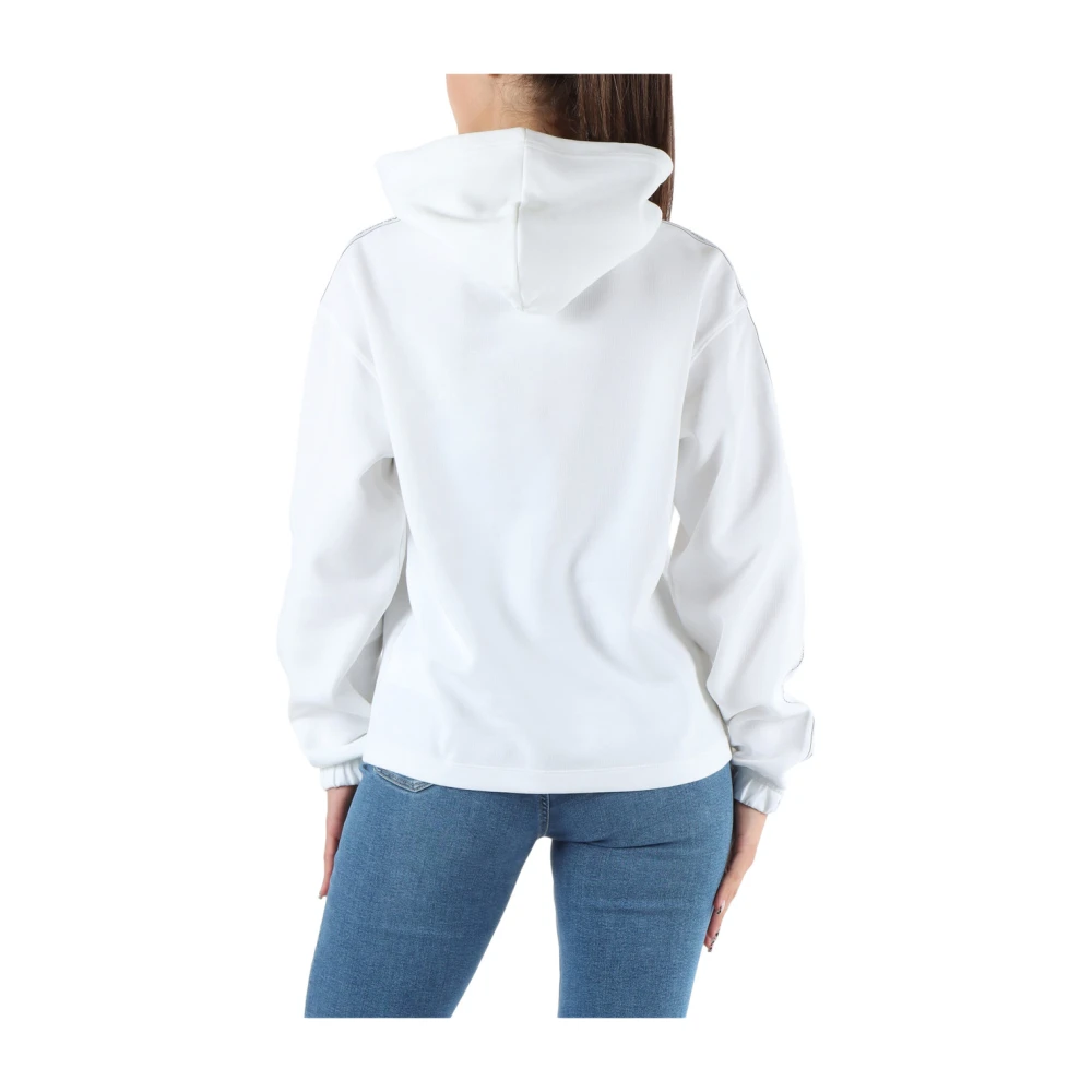 Calvin Klein Jeans Katoenmix hoodie met logoprint White Dames