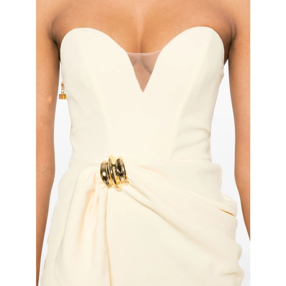 Elisabetta Franchi Gele Jurk voor Vrouwen Beige Dames