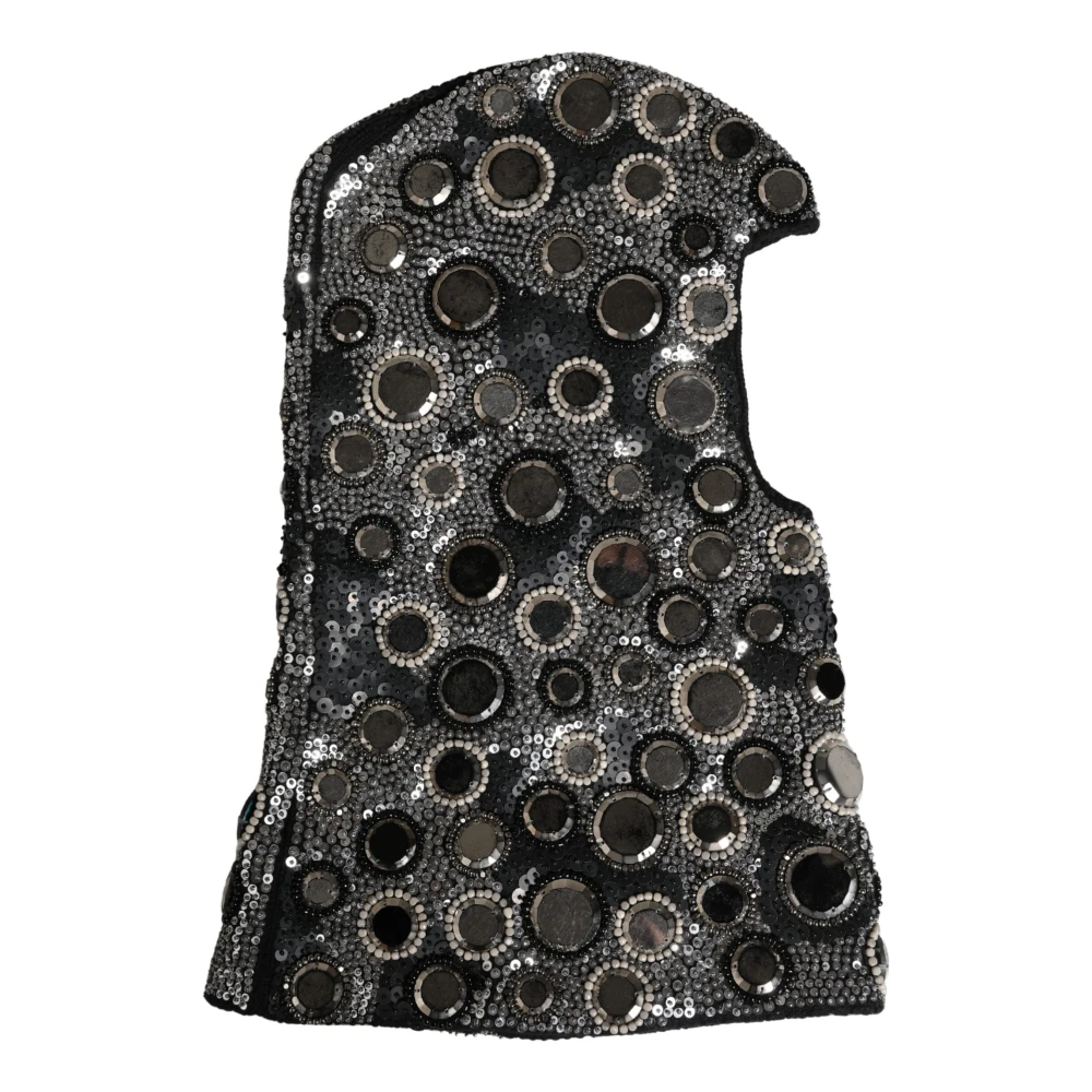 Dolce & Gabbana Unisex Zwart Accessoires One Size, Wol, Balaclava Mutsen