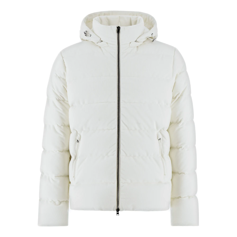 Herno Witte Fluwelen Bomberjack White Heren
