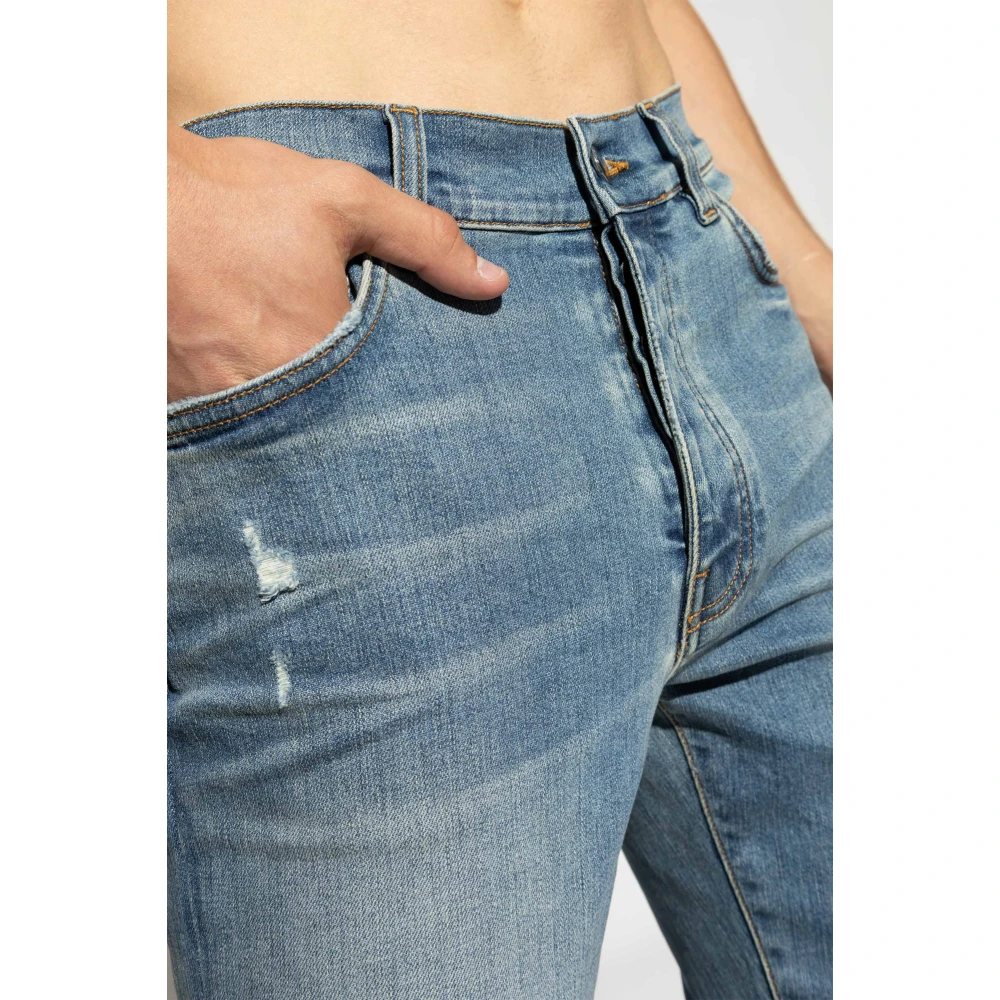 Amiri Logo Jeans Blue Heren