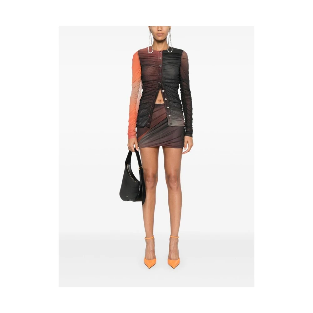 The Attico Gradiënt Mesh Rok Elastische Tailleband Multicolor Dames