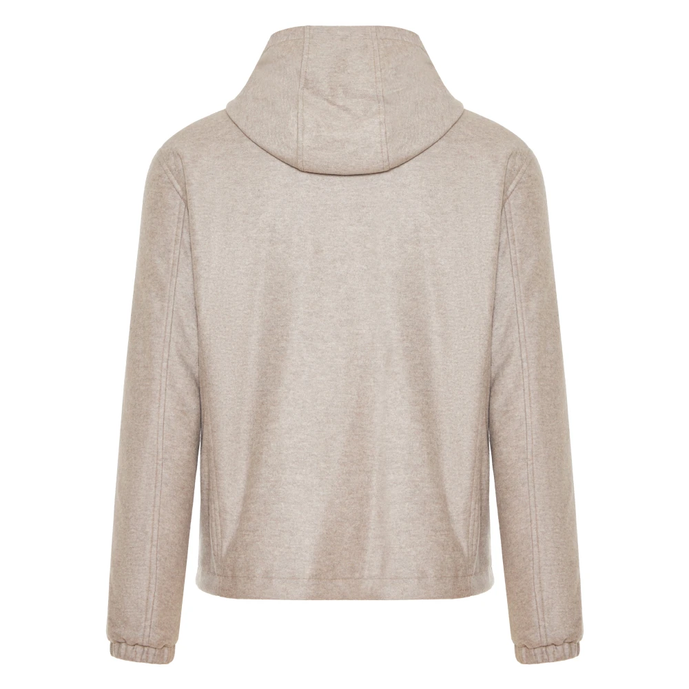 Fedeli Luxe Cashmere Hoodie Italië Beige Heren