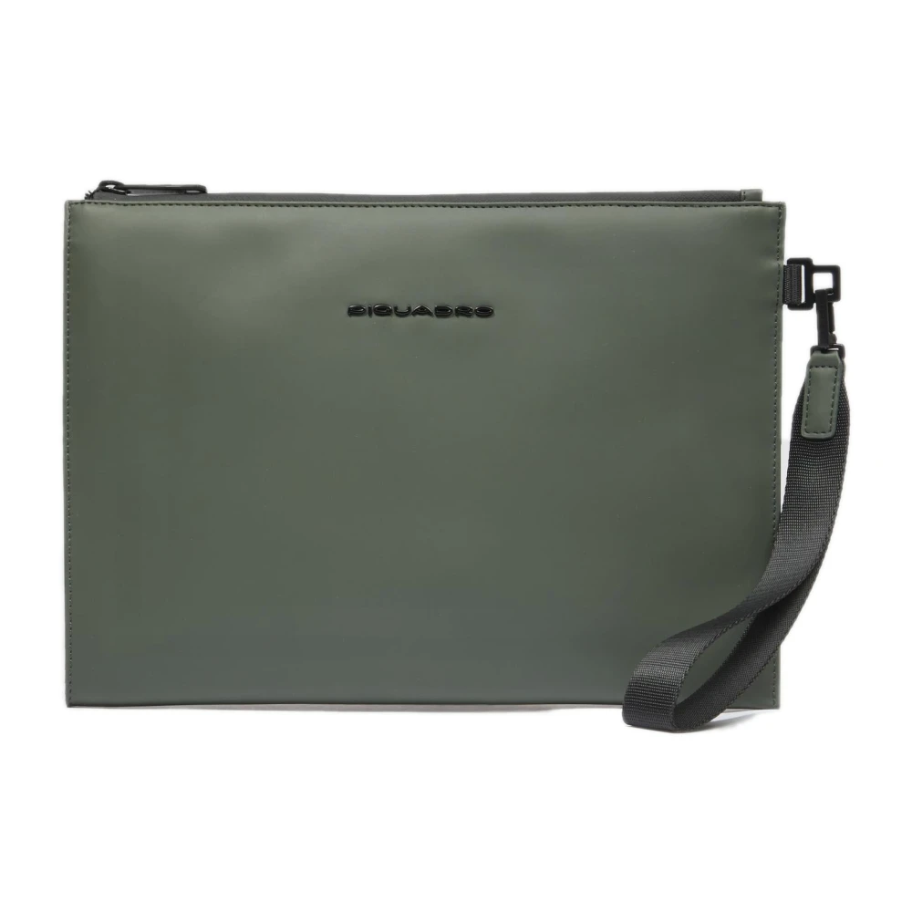 Piquadro Mannelijk Groente Tassen, Heren, Groen, One Size, Polyester, Waterbestendige Clutch Voor I Pad 11"