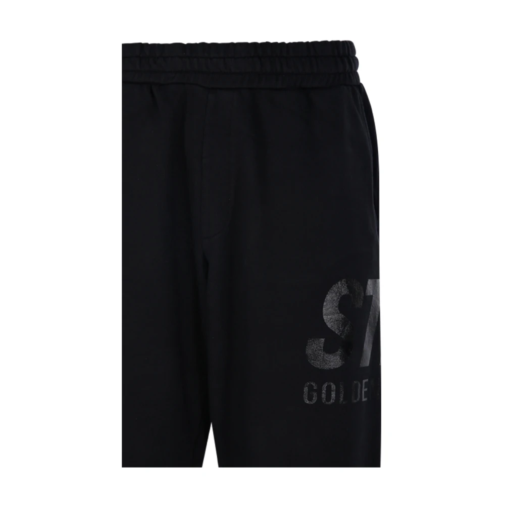Golden Goose Zwarte joggingbroek met logo-opdruk Black Heren